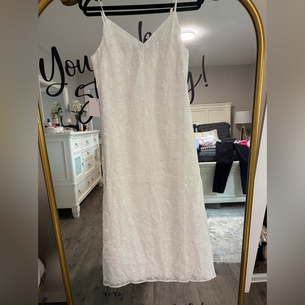 Petal & Pup White Lace Midi Slip Dress